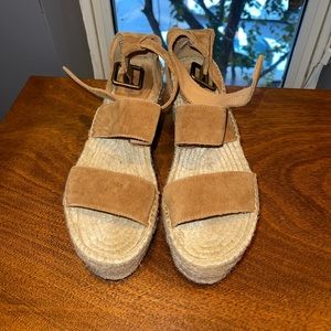 Soludos Tan Suede Wedges